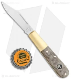 Boker Barlow Expedition 3.25" Traditional Pocket Knife Green Micarta Brass -Boker Knives Boker Barlow Expedition 112941 BHQ 118351 jr bottlecap