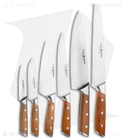 Boker Forge Wood 7-Piece Kitchen Knife Set Maple Wood W/ Wooden Block