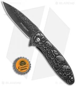 Boker Magnum Dia De Los Muertos Spring Assist Knife (3.3" Smokewash) 01SC519 -Boker Knives Boker Magnum Dia De Los Muertos FL Smokoewash 01SC519 BHQ 28261 jr bottlecap