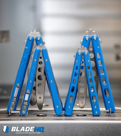 Boker Plus Balisong Trainer Butterfly Knife Blue G-10 (4" Satin) 01BO713 5 Boker Plus Balisong Trainer Butterfly Knife Blue G-10 (4" Satin) 01BO713 - Image 5
