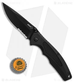 Boker Plus Gemini NGA Spring Assisted Knife Black Polymer (3.18" Black Serr) -Boker Knives Boker Plus Gemini NGA Black black serr BHQ 80765 er bottlecap