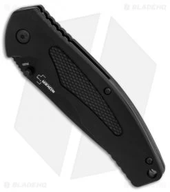 Boker Plus Gemini NGA Spring Assisted Knife Black Polymer (3.18" Black Serr) -Boker Knives Boker Plus Gemini NGA Black black serr BHQ 80765 er spine