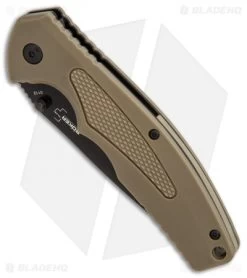 Boker Plus Gemini NGA Spring Assisted Knife Coyote (3.5" Black) 01BO501 -Boker Knives Boker Plus Gemini NGA Coyote black BHQ 80766 er spine