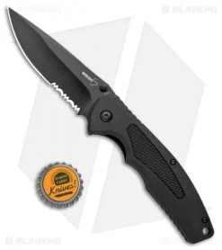 Boker Plus Gemini NGA Spring Assisted Knife Black (3.5" Black Serr) 01BO503 -Boker Knives Boker Plus Gemini NGA SA Black Black Serr 01BO503 BHQ 105723 jr bottlecap
