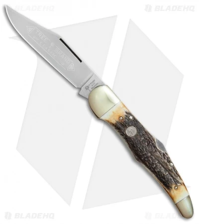 Boker Tree Brand L.E. Hunter Lockback Pocket Knife 5.25" Stag 111011HH 1 Boker Tree Brand L.E. Hunter Lockback Pocket Knife 5.25" Stag 111011HH