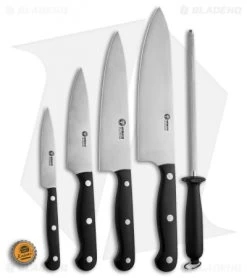 Boker Arbolito 6-Piece Kitchen Knife Set Black W/ Wooden Block -Boker Knives boker kitchen knives 5 piece set with block BHQ 4157 jr bottlecap